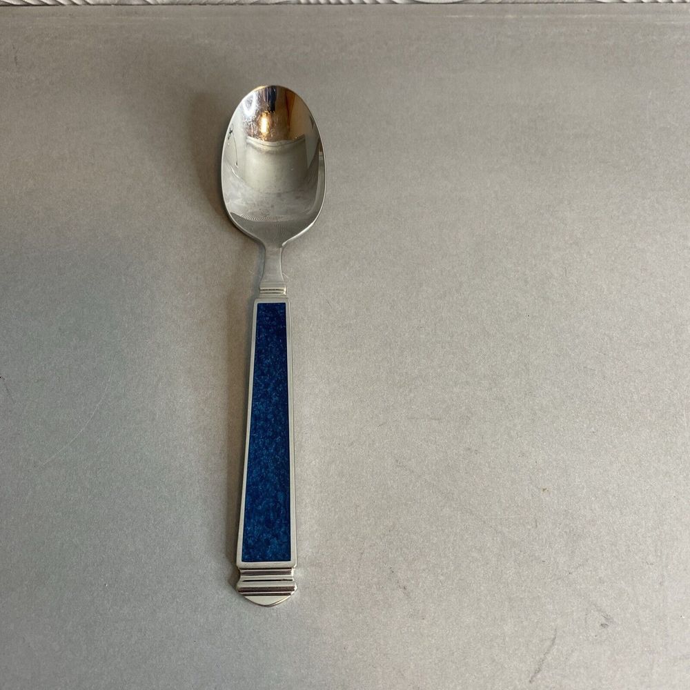 Yamazaki Krystallos Blue Stainless Flatware Teaspoon Japan